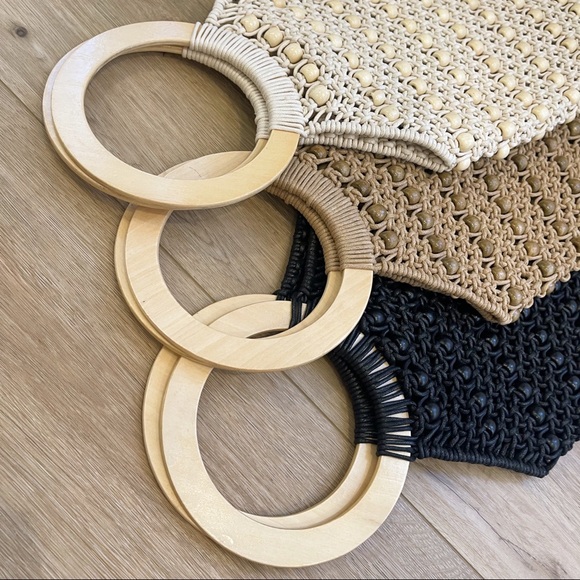 LAST2 • Cabo Ready Beaded Wooden Tote Handbag - Picture 10 of 14